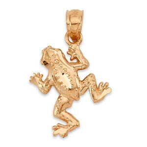 Solid 14k Rose Gold Frog Pendant - Nature Inspired Jewelry Gifts for Women